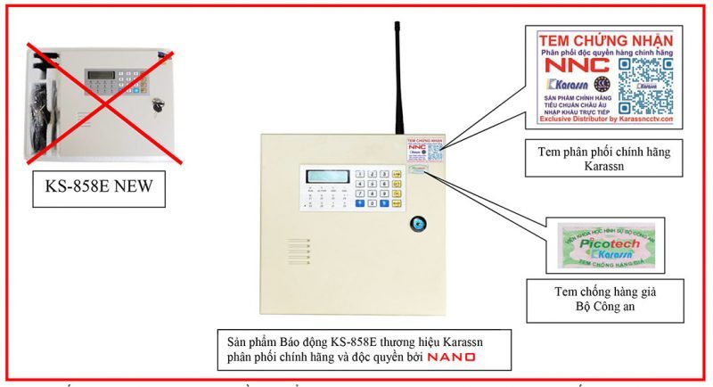 cảnh báo hàng giả báo động ks 858 new