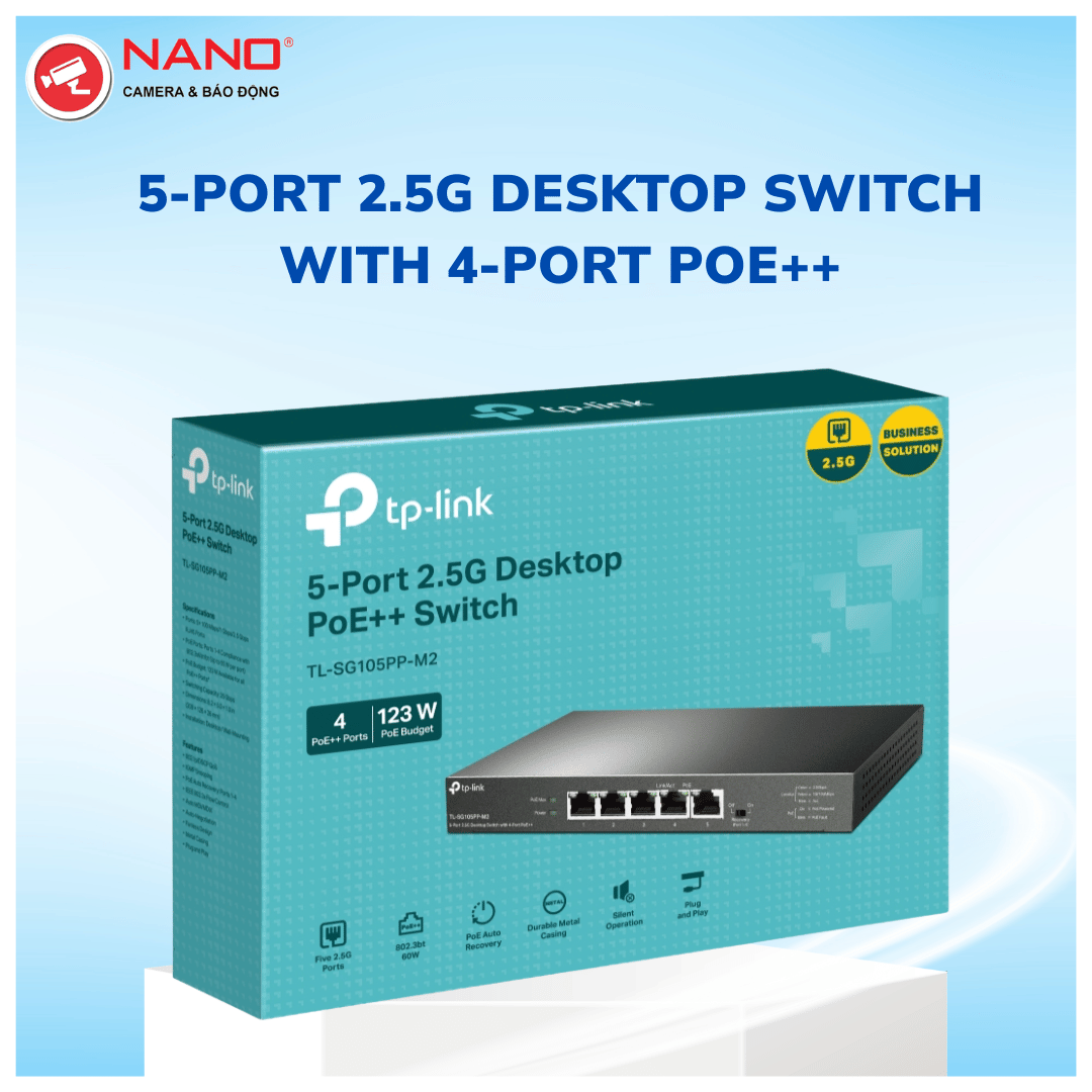 5-Port 2.5G Desktop Switch with 4-Port PoE++